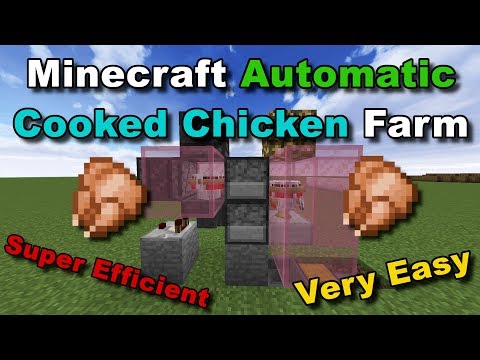 How To Make An AUTOMATIC Cooked Chicken Farm! (Unlimited Food Supply) - Minecraft Tutorial