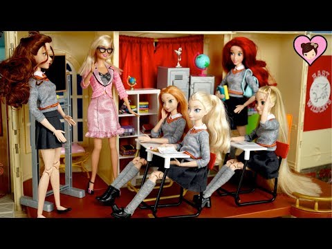 Barbie Rapunzel & Elsa School Morning Routine - Barbie Doll School House