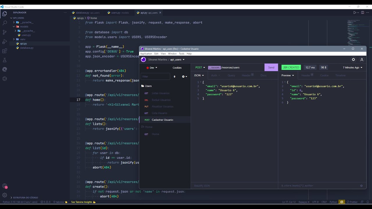 Criando API REST Python + Flask
