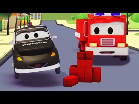 La Super Patrulla: camión de bomberos y patrulla de policía en el Misterio de los Ladrillos !