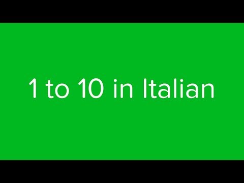 Count from 1 to 10 in Italian
