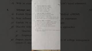 software Engineering 4th sem summer 2024 question paper msbte