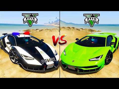 Police Lamborghini Aventador vs Lamborghini Centenario - GTA 5 Mods Which super car is best?