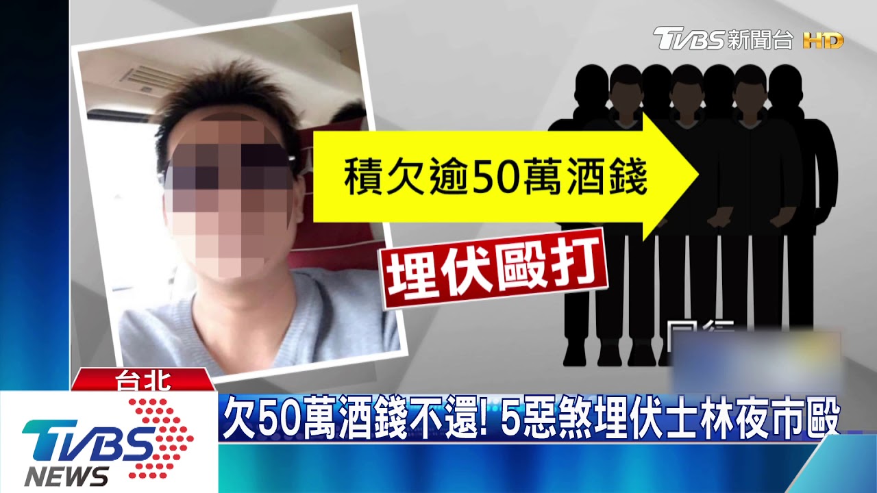 士林夜市濺血! 在地流氓慘遭5惡煞棒毆