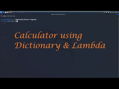 Calculator Using Dictionary Lambda Python Programming Leisure Codes