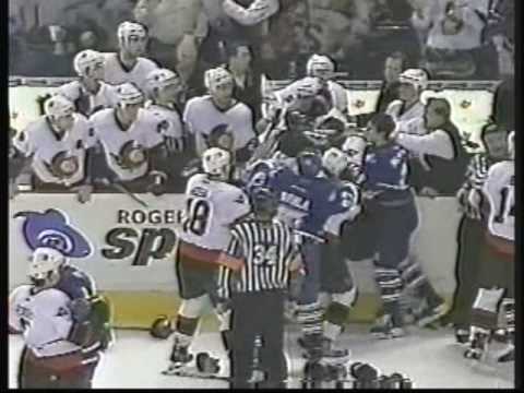 Chris Neil & Darcy Tucker nearly cause Bench Brawl