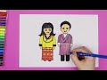 How to draw traditional Nepalese, Tibetan, Bhutanese, Sikkim Kho (Bakhu) dress