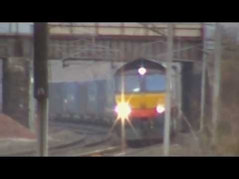 66429 on 4M44 Coatbridge-Darventry passing Carnforth.20th.febuary 2013