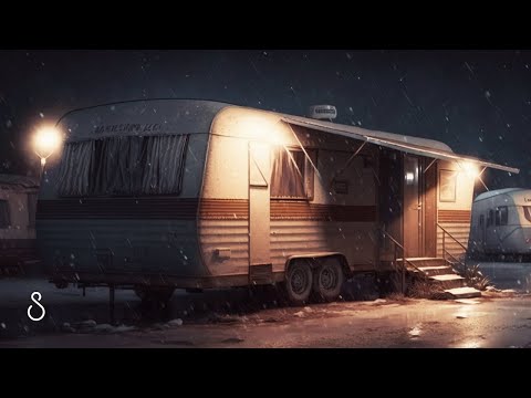 Rain On Holiday Park Caravan💧Black Screen | 12 Hours | Sleep In Series