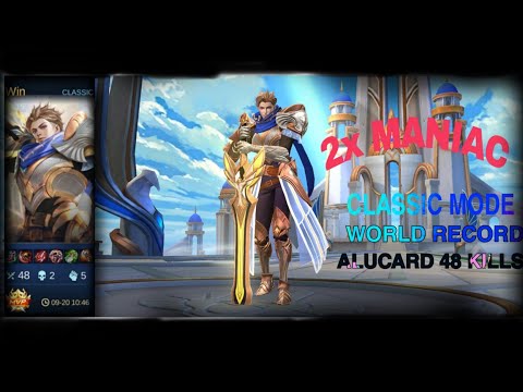 World Record 48 KILLS in CLASSIC  2x Maniac !  Alucard Lightborn ! Mobile Legends Bang Bang Gameplay