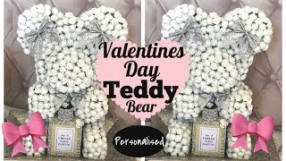 GLAM PERSONALISED VALENTINES DAY TEDDY BEAR