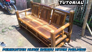 Download lagu Tutorial pembuatan kursi bambu hitam panjang dengan tiga sandaran || detail lengkap ukuran nya mp3