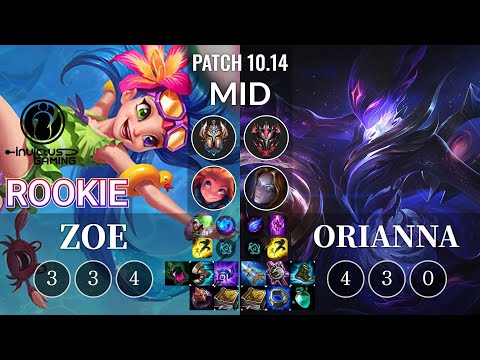 IG Rookie Zoe vs Orianna Mid - KR Patch 10.14