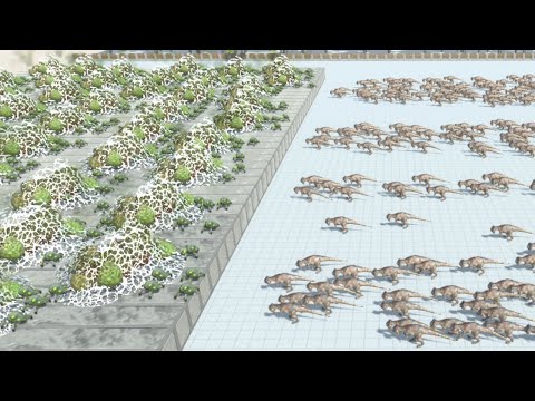 300 Space Bugs Xenoverm vs Herbivore Dinosaurs with Similar Cost Animal Revolt Battle Simulator