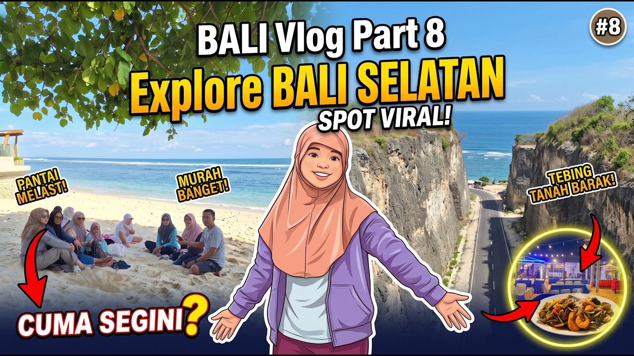 BALI Vlog Part 8 - Spot Viral Tebing Tanah Barak, Pantai Melasti & Seafood New Furama Jimbaran! 🌅