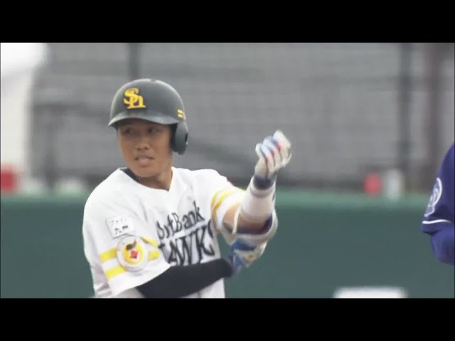 【ファーム】ホークス・海野 3塁線を破るタイムリー2ベースヒット!! 2021/4/4 H
