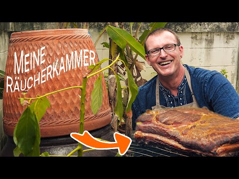 Bacon selber machen - Pökeln - Backen oder im Blumentopf Räuchern