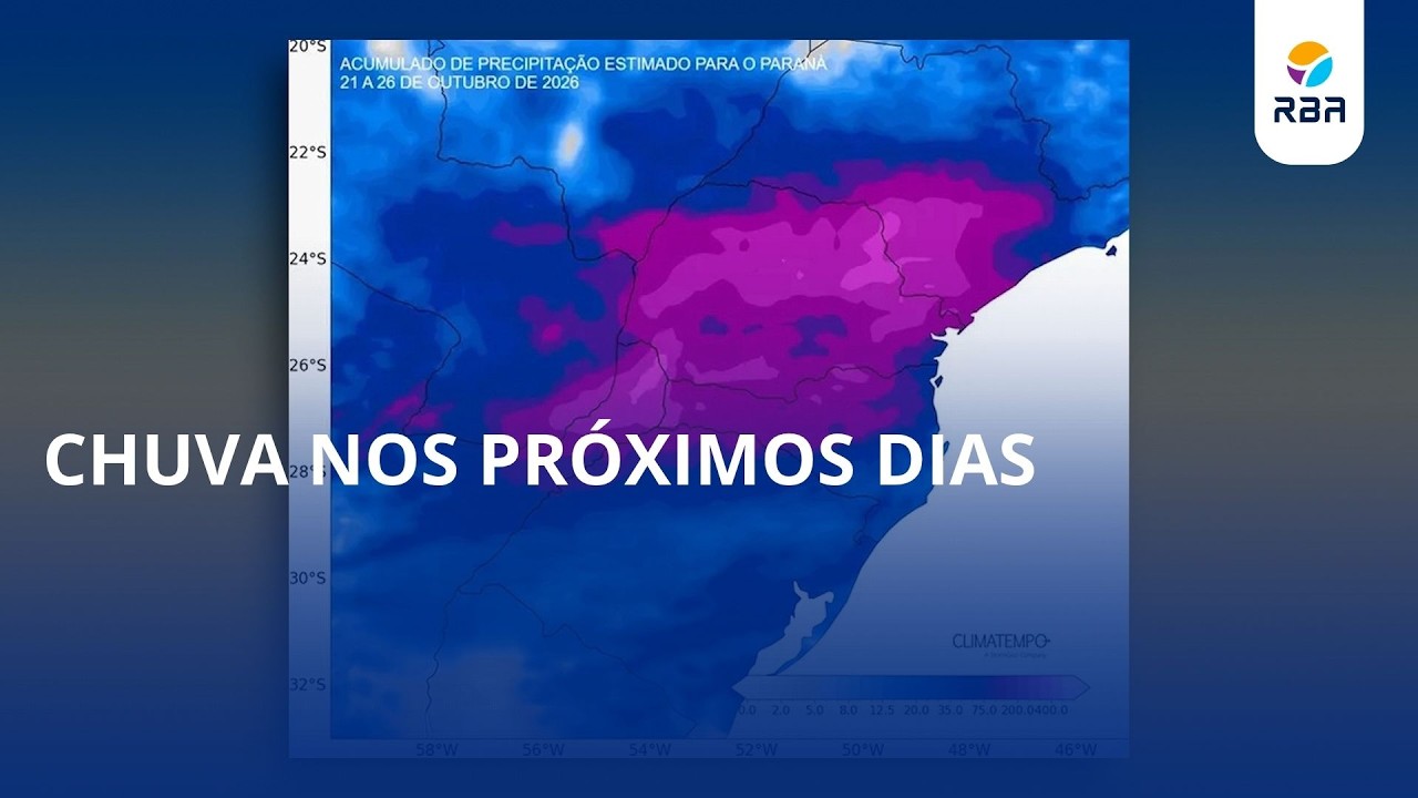 Nos próximos dias a chuva ocorre com frequência no estado, com totais mais altos do oeste ao norte