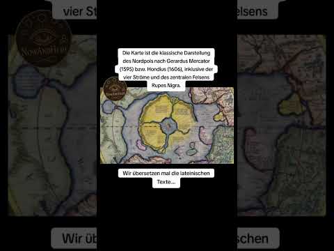 Die Karte ist die klassische Darstellung des Nordpols nach Gerardus Mercator (1595)