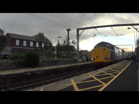 The Edinburgh Festival Express with DRS Class 37 No 37605 - 37609 at Widdrington on 17th Aug 2013.