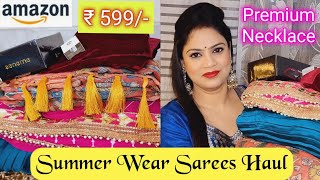 💖Amazon Saree Haul under Rs. 799 🥻| Amazon Premium Jewellery | Amazon Blouse Haul | Rajni Style Tips