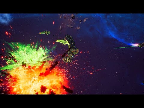 Imperial Navy vs Necrons! - 1v1 Multiplayer Gameplay, Battlefleet Gothic Armada 2