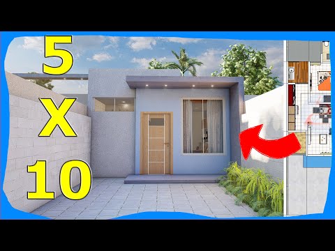 HOUSE PLAN of 5x10 meters SMALL and ECONOMIC 1 Floor (Facades of Modern Houses)
