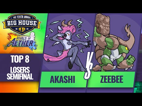 Akashi vs ZeeBee - Rivals of Aether Top 8 Losers Semis - The Big House 10 | Absa vs Kragg