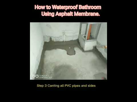 HOW TO WATERPROOF BATHROOM AREA USING ASPHALT MEMBRANE.