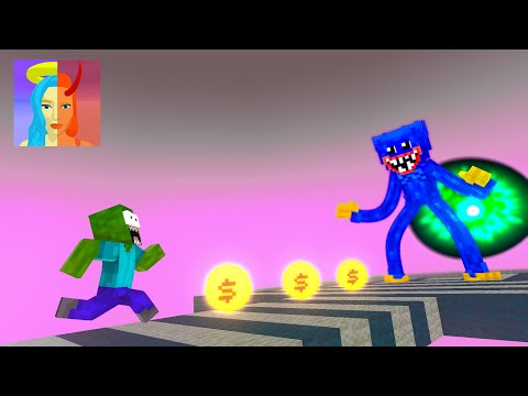 Monster School : Destiny Run Challenge - Huggy Wuggy Minecraft Animation