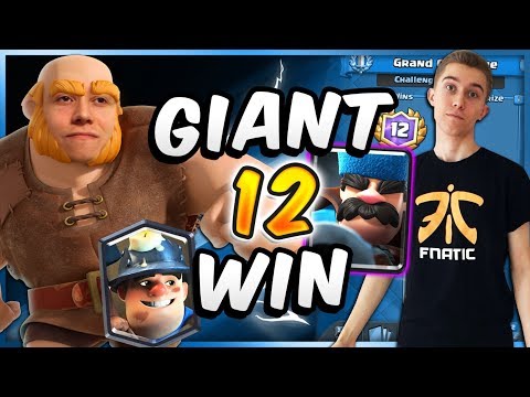 PRO 12 WIN w/ SAFE & STRONG GIANT MINER DECK — Clash Royale