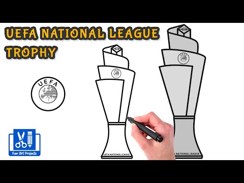 How to Draw UEFA National League Trophy | Easy Step By Step Drawing