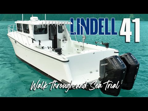 41 Lindell w/ Twin 600 Mercury Outboards - Sea Trial and Walk Through