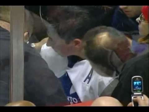 Cam Janssen with a late hit on Tomas Kaberle