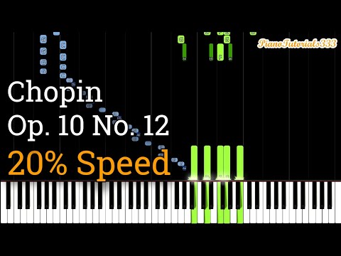 Chopin - Etude Op. 10 No. 12: Revolutionary (Slow Piano Tutorial) [20% Speed]