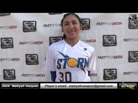 2024 Makiyah Vasquez Pitcher, Shortstop and Third Base Softball Skills Video - California Storm