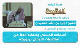 صورة القاعدة الواحدة و الأربعون اسمائه العليا وصفاته من مقتضيات ربوبيته