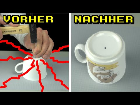 Nagel vs Tasse! Warum zerbricht sie nicht? Rehbindereffekt