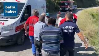 Bafra'da Otomobil Uçuruma Yuvarlandı: 3 Yaralı