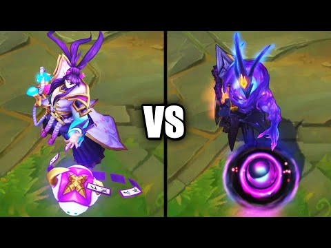 Spirit Blossom Thresh vs Dark Star Thresh Legendary Skins Comparison (League of Legends)