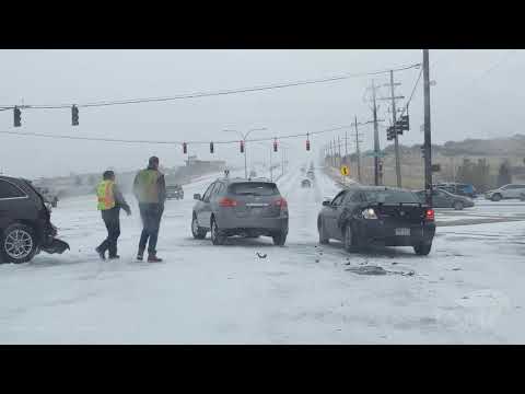 10-25-2020 Colorado Springs, CO - Extreme Whiteout Conditions, Icy Roads Cause Car Accidents