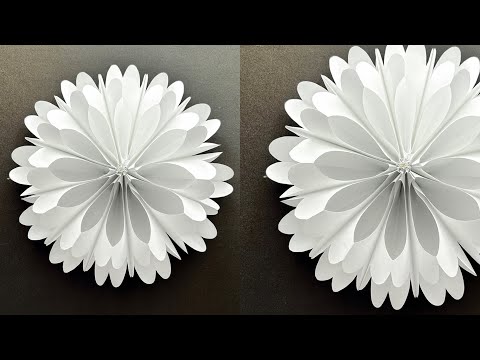 3D paper snowflake / how to make paper snowflakes #christmas #papercrafts #diy