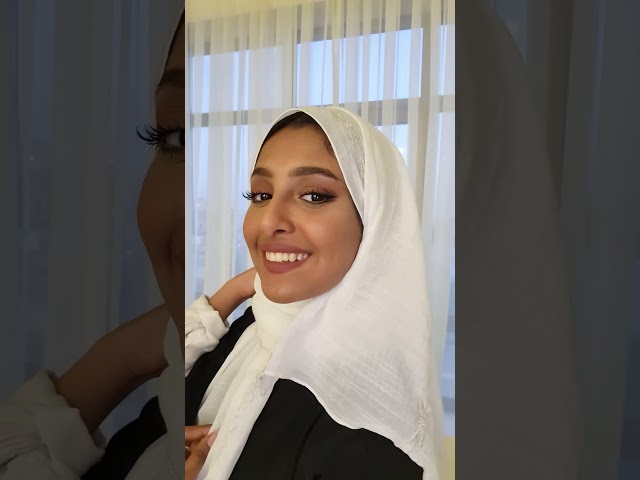 طرحة لينن مطرزة - ابيض