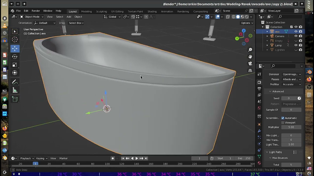 Corner bath avo-1 real based 3D Model