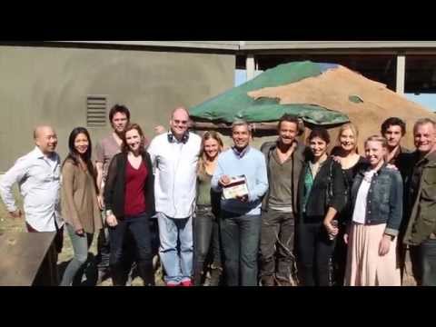 UN staff visit Revolution cast and crew on set during filming of tonight's episode "Tomorrowland"