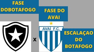 BOTAFOGO E AVAI,PROVAVEL ESCALAAO DO BOTAFOGO,TRAGETORIA DOS DOIS TIMES