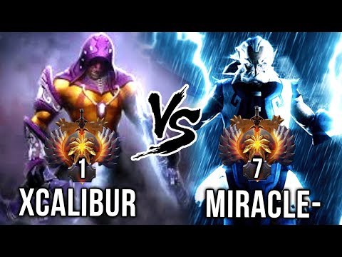 When TOP-10 Miracle- Gets Counterpicked by TOP-1 Best Anti-Mage Xcalibur - Dota 2