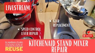 KitchenAid Stand Mixer Repair (Bowl Lift and Tilt Head Style) speed and lock lever repair and gear