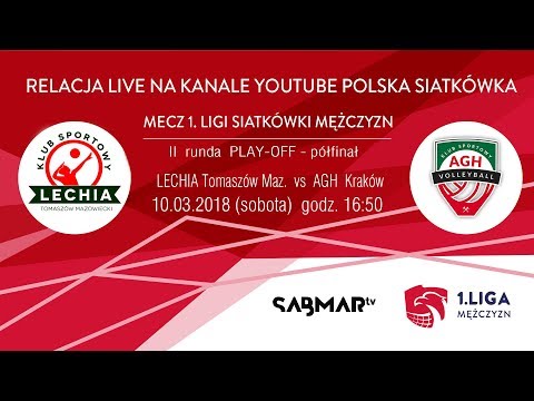 I Liga siatkówki Lechia Tomaszów Maz. - AGH Kraków PÓŁFINAŁ - mecz nr1