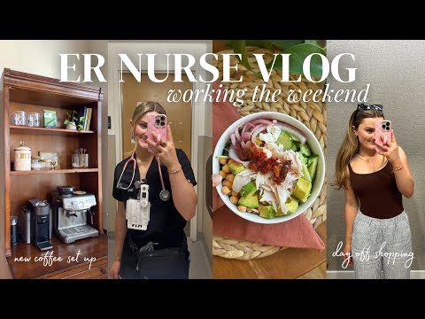 working the weekend as an ER nurse: 12 hour shifts, day off, thrifting finds 💫